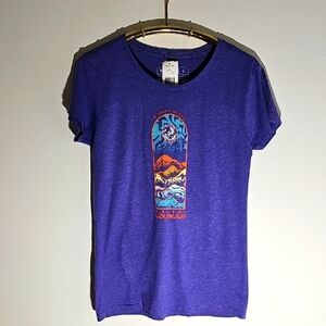 Purple Graphic T-Shirt By The Duck Co. Wonder Often Salida Colorado. Size L. NWT